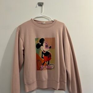 Disney Women's Blush Pink Mickey Sweater